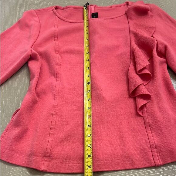 St John Coral Elegant Ruffle Top 10 - Picture 3 of 7